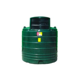 Durable green plastic storage tank with a cylindrical shape and a top opening for easy access.