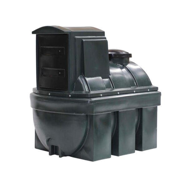 Side view of a durable green tank.